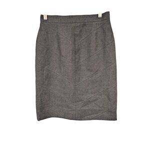 Gruppo GFT Women's Gray Wool Cashmere Chevron Pencil Skirt Made in‎ Italy